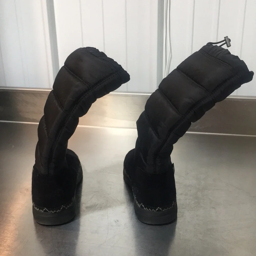 New Women’s Black Winter Quilted‎ Pull-On Boots